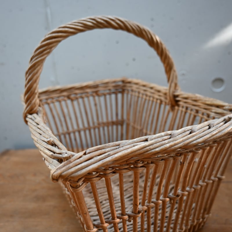 France wood basket Paniers / フランス 古いスクエア型のパニエ バ