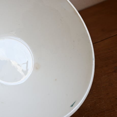 France Antique Cafe Bowl "DIGOIN" / フランス  カフェオレボウル 緑の市松模様