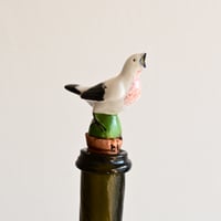 フランス 陶器の鳥型ボトルストッパー D