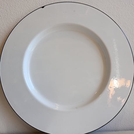 ARABIA FINEL Enamel Plate by Kaj Franck / フィネル カイフランク  琺瑯プレート（ホワイト）φ:28cm A