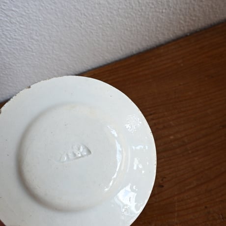 France Old Kids Pottery Choisy窯 / フランス アンティーク 白のままごと皿 A