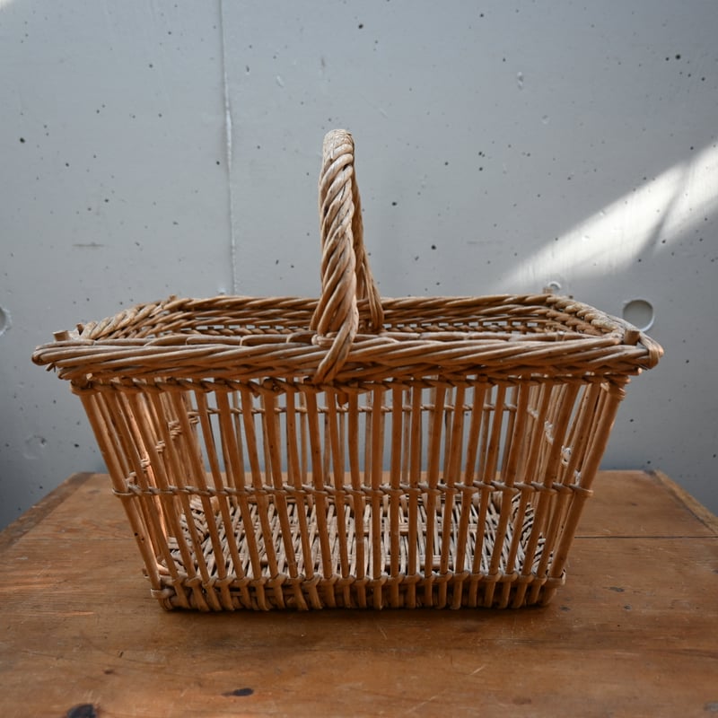 France wood basket Paniers / フランス 古いスクエア型のパニエ バ