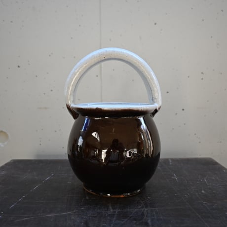 France Old Cul Noir Bowl/ フランス 古い キュノワール 持ち手付きボウル