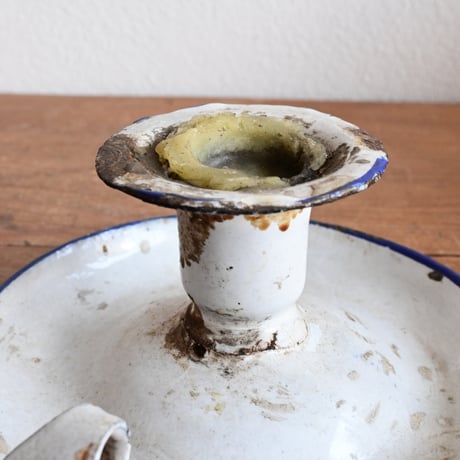 France Antique Enamel Candlestick Holder  / フランス アンティーク 琺瑯キャンドルホルダー