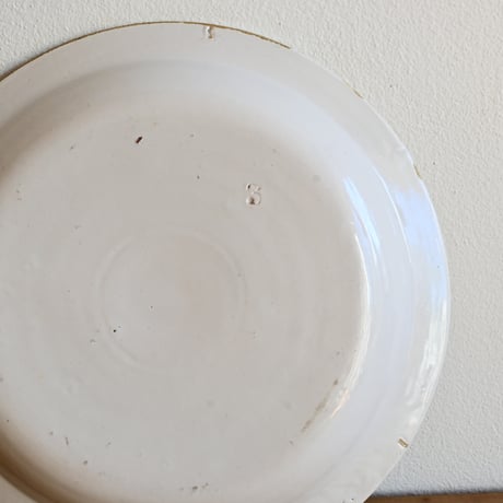 France Antique Faience Fine / フランス アンティーク 白錫釉の深皿 φ:27.4cm