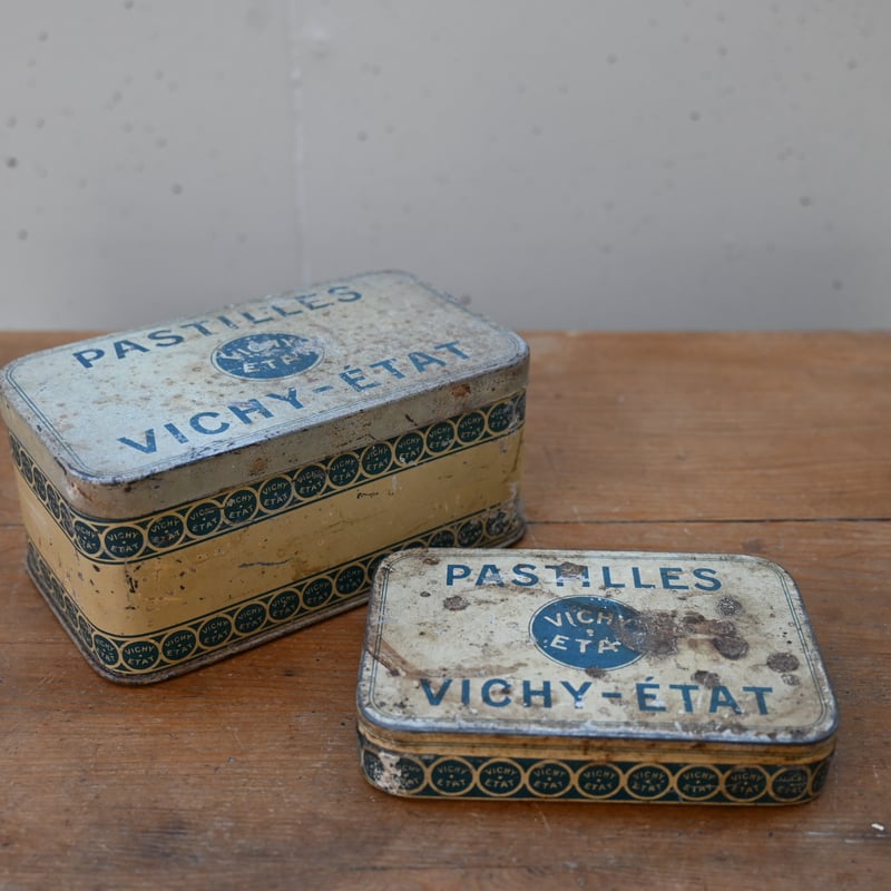 フランス アンティーク ティン缶 PASTILLES VICHY-ETAT 2個セット | L