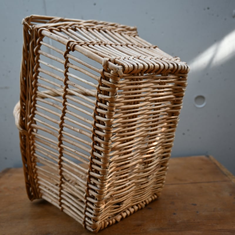France wood basket Paniers / フランス 古いスクエア型のパニエ バ