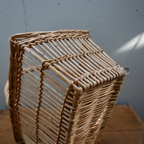 France wood basket Paniers　/ フランス 古いスクエア型のパニエ バスケット かご