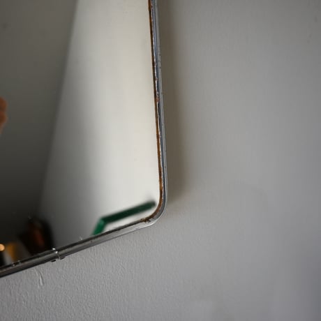 France Metal frame Mirror / フランス 古いメタルフレームウォールミラー（チェーン付き） B
