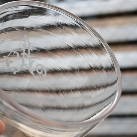 France Antique   Etching Glass / フランス アンティーク エッチングが施されたクリスタルグラス