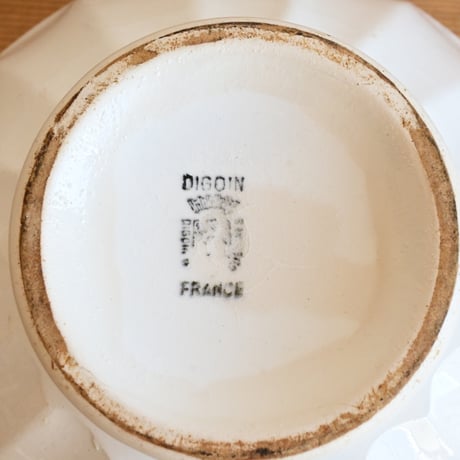 France Antique Cafe Bowl "Digoin&Sarreguemines" / フランス  面取りカフェオレボウル ”ディゴワン＆サルグミンヌ”  φ:15.1cm