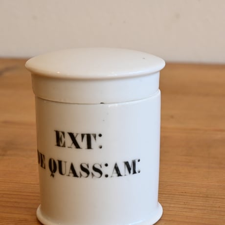 France Antique Pharmacy white porcelain canister / フランス アンティーク 薬局の白磁キャニスター 小-1