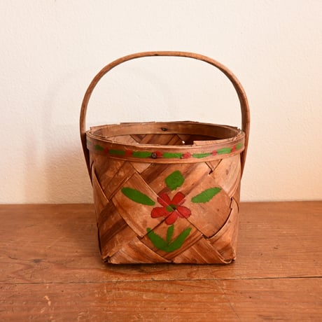 Sweden Spånkorg  / スウェーデン お花の絵の小さなスポーンコリ