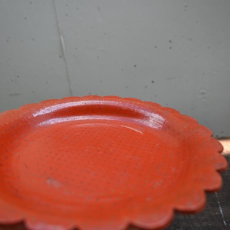 France Papier-Mache Smalltray Red / フランス パピエマシェの小さなトレイ 赤