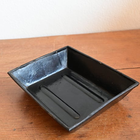 France Old square tray / フランス アンティーク 黒のスクエアトレイ