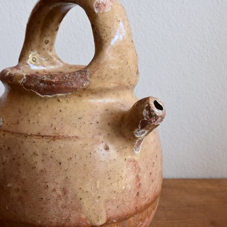 France Antique Pichet Yellow Glaze  / フランス アンティーク 南仏の黄釉の水差し