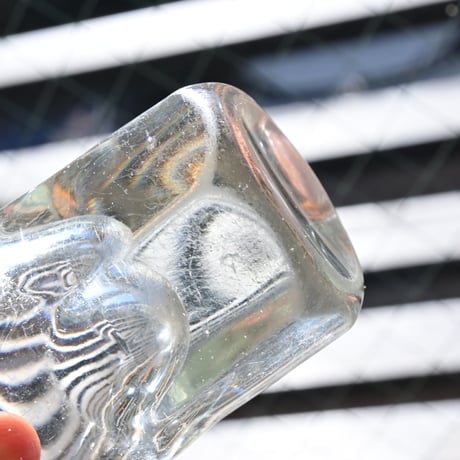 France Antique Shot Glass / フランス アンティーク トロンプルイユの6面取のショットグラス H:7.3cm