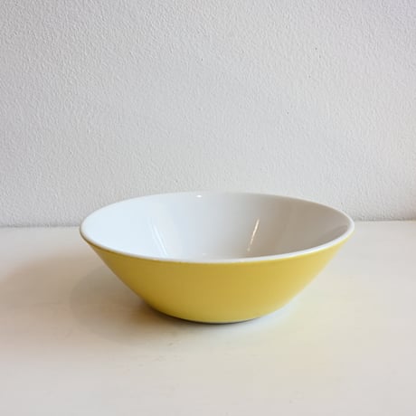 Finland ARABIA Bowl (Yellow×White) / フィンランド アラビア シリアルボウル  黄色×白 A
