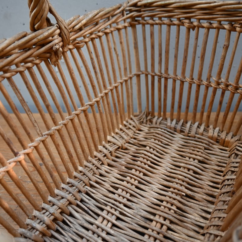 France wood basket Paniers / フランス 古いスクエア型のパニエ バ