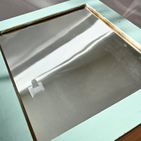 Finland Antique Wooden Mirror / フィンランド アンティーク 木製の中間色のミラー