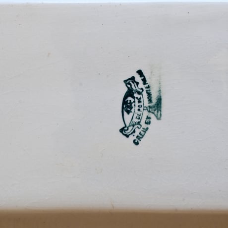 France Antique Creil et Montereau Soup Dish / フランス クレイユモントロー 長方形角皿