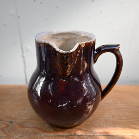 France Antique Cul Noir Pitcher / フランス アンティーク キュノワール ピッチャー D（金直しあり）