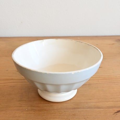 France Antique Cafe Bowl "Digoin&Sarreguemines" / フランス  面取りカフェオレボウル ”ディゴワン＆サルグミンヌ”  ブルーグレー