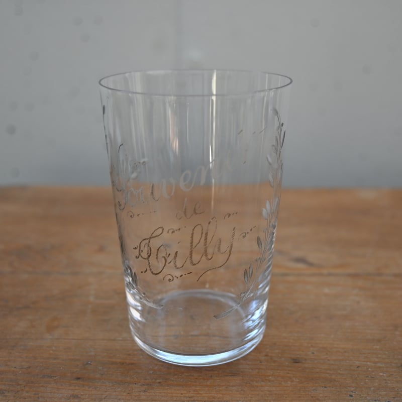 フランスアンティーク 古い吹きガラスのスーベニアコップ | landverse