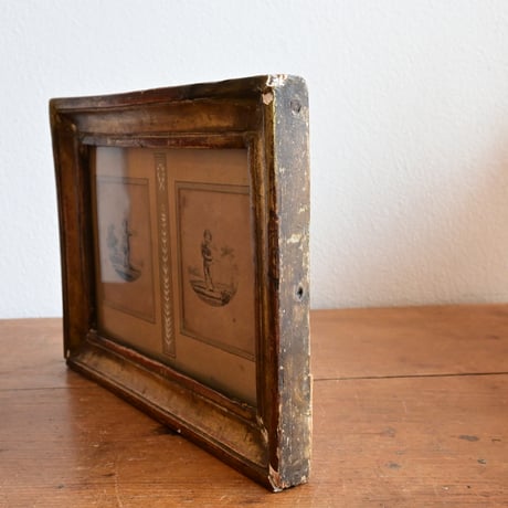 France Antique Angel Framed / フランス アンティーク 子供の天使の額装