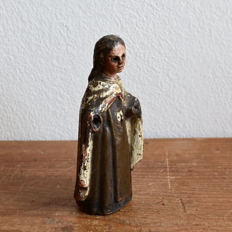 France Antique Wood Icon  / フランス アンティーク 木彫彩色の聖人像