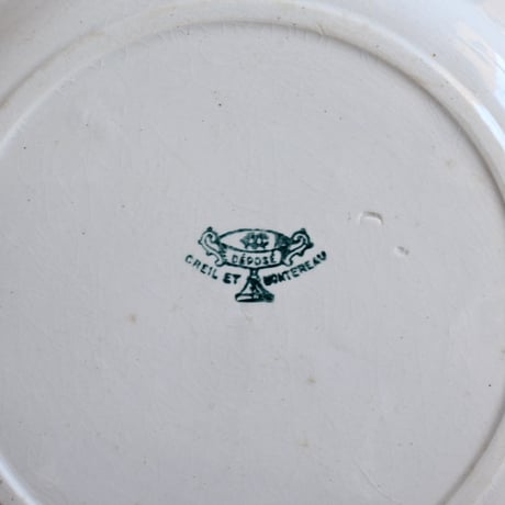 France Antique Creil et Montereau Plate  / フランス アンティーク クレイユモントローの平皿