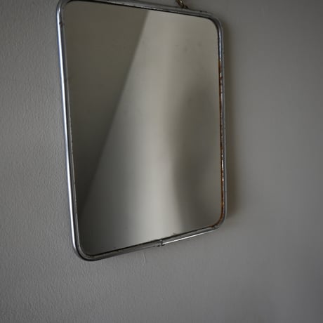 France Metal frame Mirror / フランス 古いメタルフレームウォールミラー（チェーン付き） B