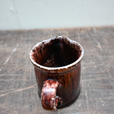 France Old Cul Noir Mini Pitcher / フランス 古い キュノワール ミニピッチャー（修復あり）