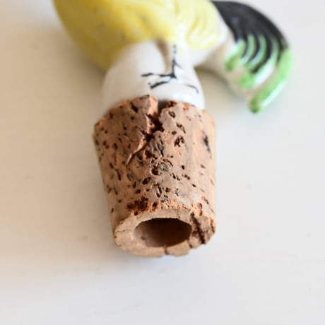 フランス 陶器の鳥型ボトルストッパー A