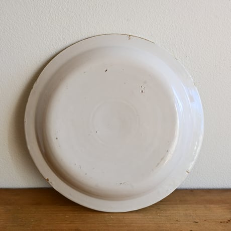 France Antique Faience Fine / フランス アンティーク 白錫釉の深皿 φ:27.4cm