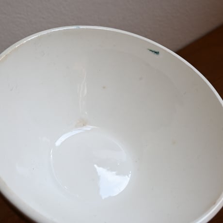 France Antique Cafe Bowl "DIGOIN" / フランス  カフェオレボウル 緑の市松模様