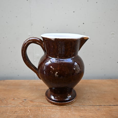 France Antique Cul Noir Pitcher / フランス アンティーク キュノワール ピッチャー（金直しあり）A