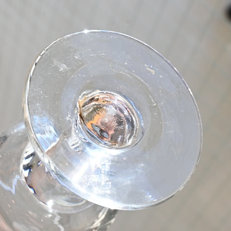 FRANCE Antique Wine Glass  / フランス アンティーク 筒型のエッチングビストロワイングラス