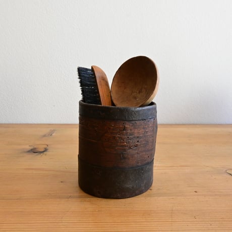 France Antique  Measuring cup  / フランス アンティーク 木と鉄の計量カップ H:10.5cm