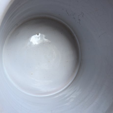 France Antique Faience Fine Pot / フランス 白錫釉のポット 大