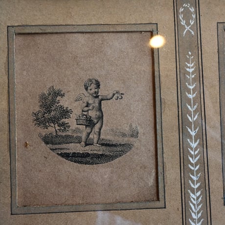 France Antique Angel Framed / フランス アンティーク 子供の天使の額装
