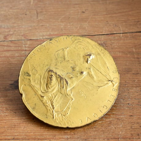 France Antique Gold Medal  / フランス アンティーク 金のメダルのオブジェ