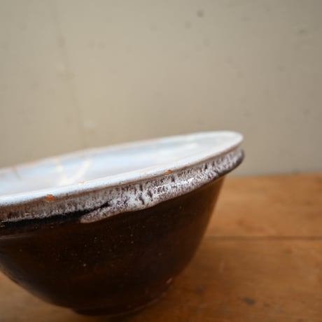 France Antique Cul Noir Bowl / フランス アンティーク キュノワール ボウル（金直しあり）
