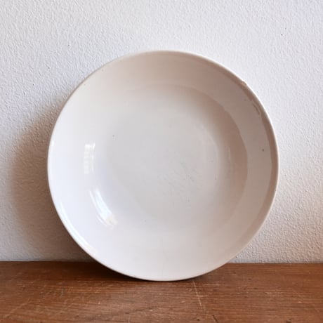 France Antique Faience Fine Soup Plate  / フランス アンティーク 白錫釉のスーププレートA