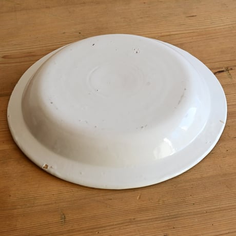 France Antique Faience Fine / フランス アンティーク 白錫釉の深皿 φ:27.4cm