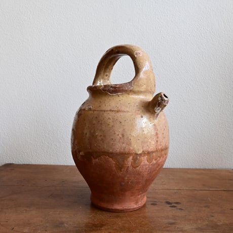 France Antique Pichet Yellow Glaze  / フランス アンティーク 南仏の黄釉の水差し