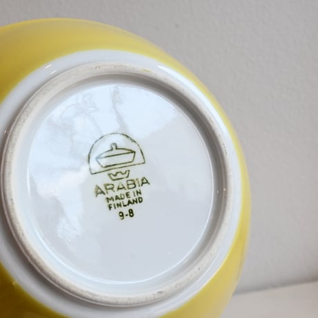 Finland ARABIA Bowl (Yellow×White) / フィンランド アラビア シリアルボウル  黄色×白 B