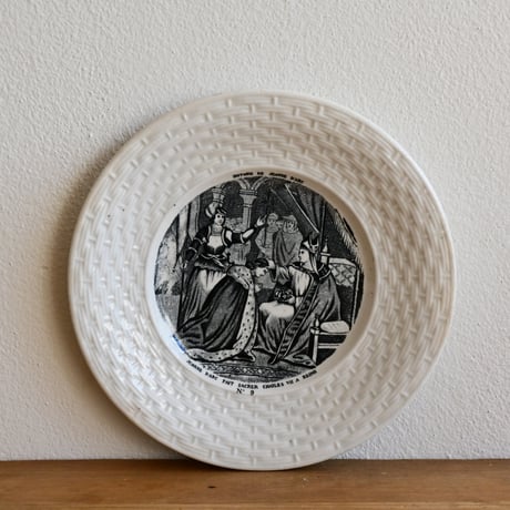 France Antique GIEN histoire de Jeanne d'Arc n°9 / フランス ジアン窯 ジャンヌダルク物語のデザート皿 n°9