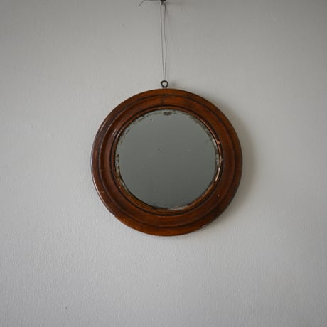 France Antiques Round Mirror / フランス アンティーク 木の丸い鏡
