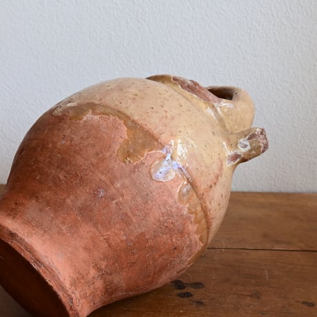 France Antique Pichet Yellow Glaze  / フランス アンティーク 南仏の黄釉の水差し